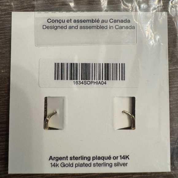 NEW Midi34 2-Pair 14K Gold Vermeil Zircon 925 Earrings Set - Picture 10 of 10